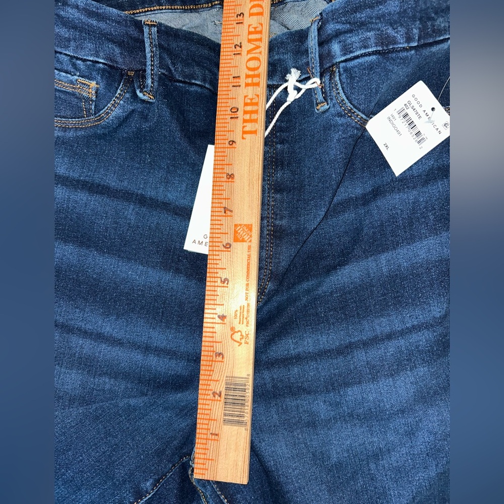 NWT Good American womens Good Legs Straight high rise indigo wash jeans size 2XL - Picture 6 of 8